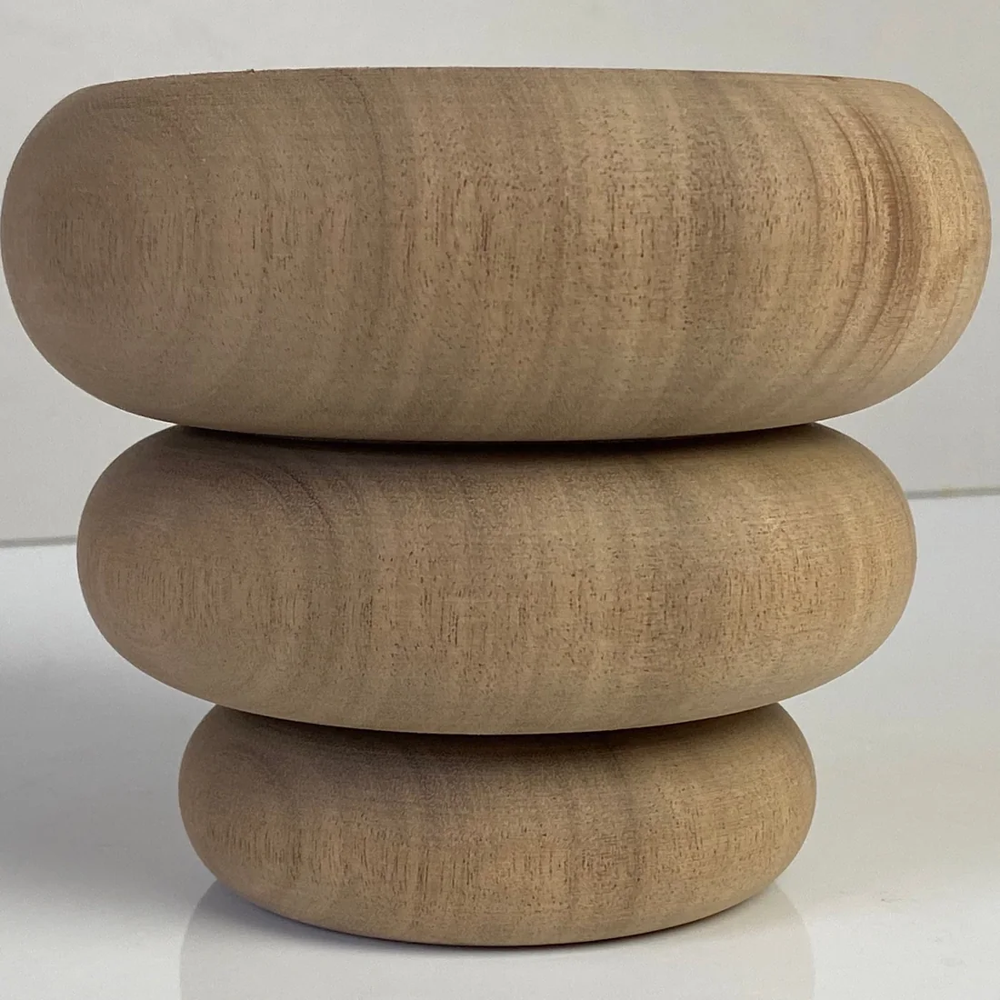 Stacked bun feet — tapered bun-stack furniture feet, wide at the base, hand-turned solid hardwood, click to size & price
